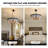 Timmiah 6 - Light  Dimmable Modern Drum Chandelier With Smoky Gray Crystal Accents