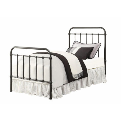 Twin Metal Bed In Dark Bronze - Enhance Bedroom Look With Sophisticated Addition