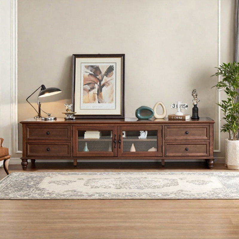 American style solid wood furniture TV cabinet, 70.87"