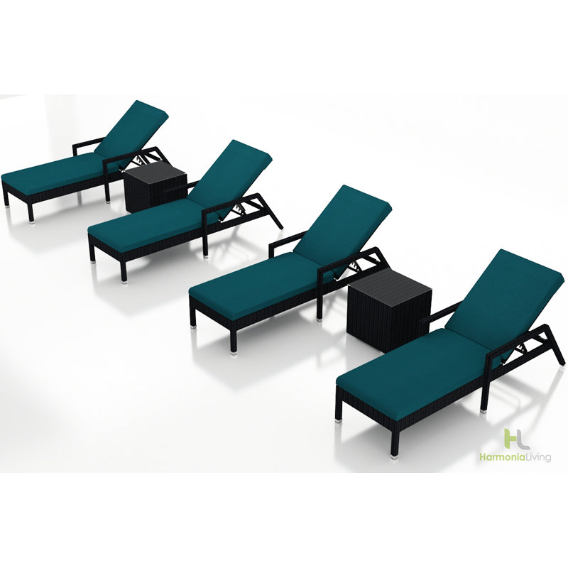 Obaid Outdoor Chaise Lounge, Coffee Bean, Canvas Henna Sunbrella® Canvas