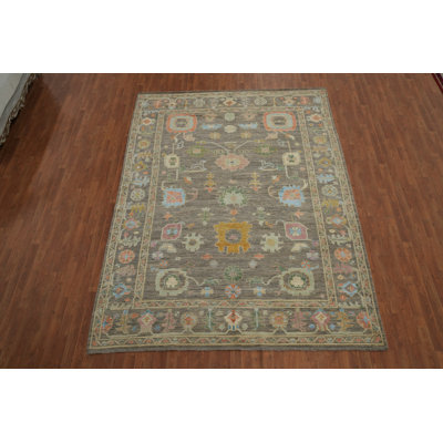 Tapis à motif floral Oushak All-Over 8 x 11