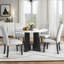 Ensemble de table de salle à manger 5 pièces avec chaises rembourrées, parfait pour la salle à manger, la cuisine et le salon, assurant un assemblage facile et des repas confortables.-1181079802-1181079800