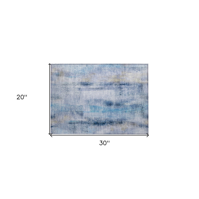 Tapis intérieur lavable antidérapant bleu 2 pi x 3 pi