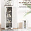 Armoire blanche pour salon avec tablette réglable - tablettes décoratives pour rehausser votre style