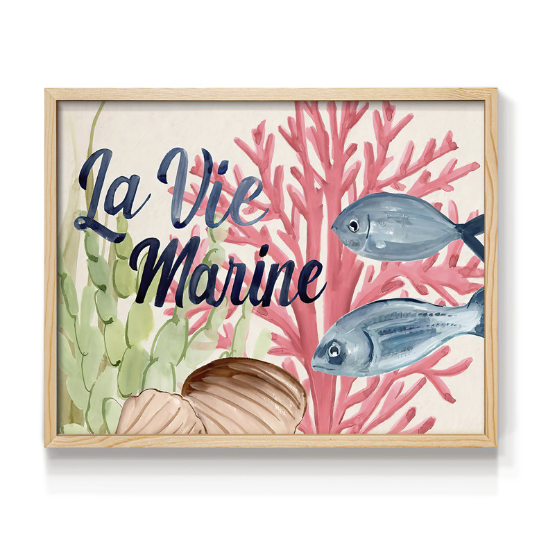 Pastel Mer I - reproduction encadrée, Naturel, H 11 po x l 14 po