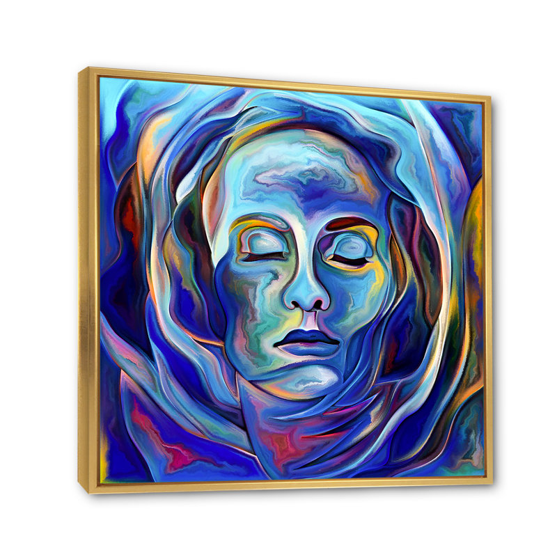 Portrait de floraison I - impression moderne sur bois, H 36 po x l 36 po x P 1,5 po, Cadre flottant doré