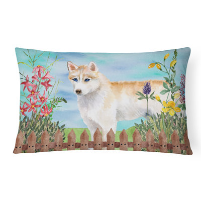  Siberian Husky Spring Indoor/Outdoor Throw Pillow