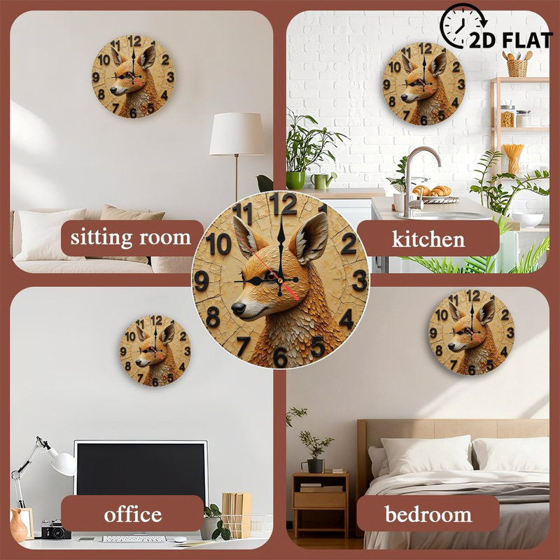 Horloge murale avec renard
