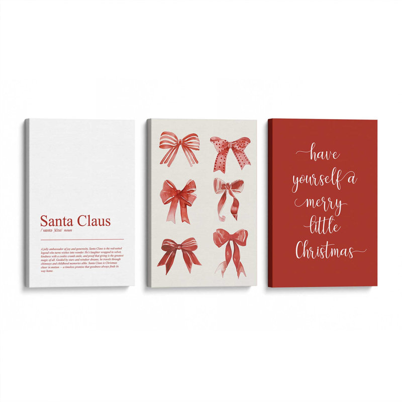 «Jingle Bow Joy», impressions sur toile, Toile tendue, Toile tendue, H 18 po x l 36 po