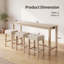Ensemble de table de bar transitionnelle à 3 tablettes de 59 po de largeur avec tabourets capitonnés et ports USB Teneile-874623420