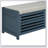 Distressed Shutter Storage Bench with Acacia Veneer for Retro Charm for Living Room, Entryway (Navy)