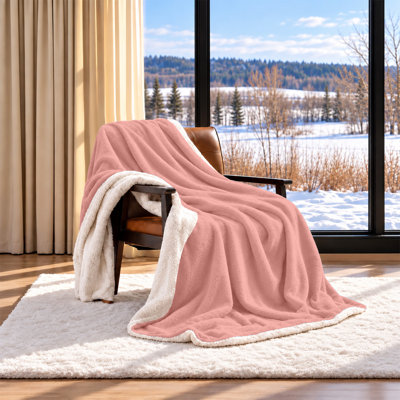 Reversible Sherpa Fleece Fur Thick Blanket