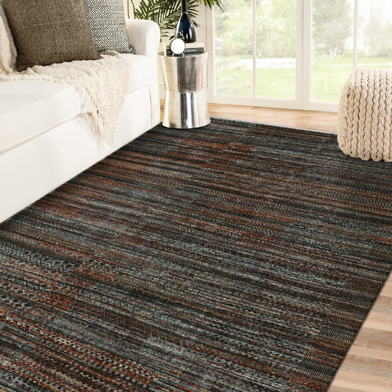 Legacy Hand Knotted Wool Geometric Area Rug, Rectangle 9' x 12'