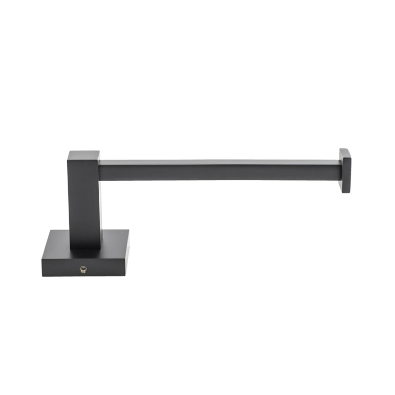 Capri Wall Mounted Brass Toilet Paper Holder, Matte Black