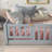 Twin Size Floor Bed with Fence and Door,Rubber Wood Floor Bed with Safety Guardrails,Grey-1846365215-1846365208