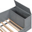 Lit de jour simple avec rangement pour bijoux, gigogne, gris - tablettes de rangement en bois-118082636