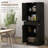 Freestanding Kitchen Pantry Cabinet With Drawer And Adjustable Shelves, Distressed Black Finish For Extra Storage And Style