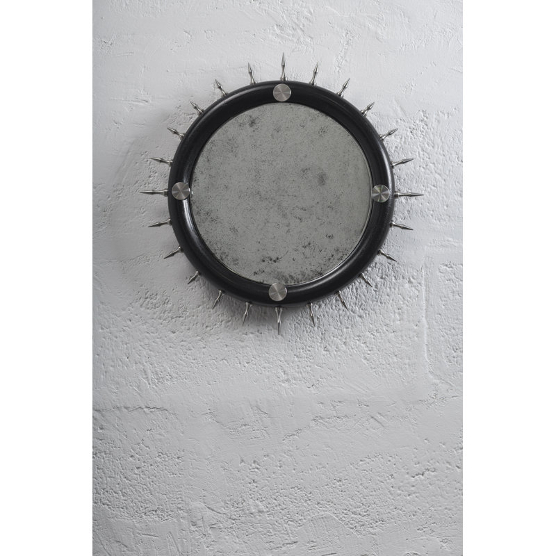 Sitiera Round Solid Wood Mirror, Gold
