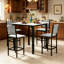 Ensemble de table de salle à manger 5 pièces avec table à hauteur de comptoir et 4 tabourets de bar, ensemble de salle à manger de cuisine moderne en faux marbre avec chaises rembourrées, ensemble de salle à manger compact pour petits espaces-1352284684