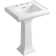 Memoirs® 26.375" Tall Rectangular Pedestal Bathroom Sink with Overflow
