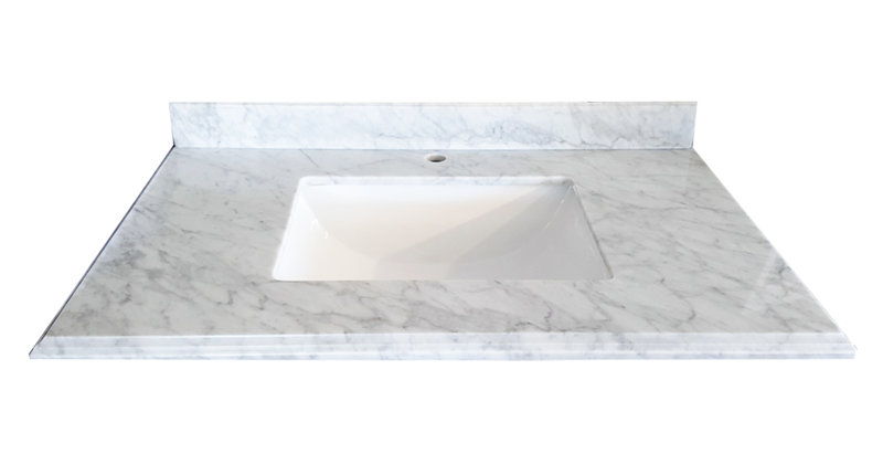 Dessus de meuble-lavabo simple de 36" Wimbledon, Carrera blanche