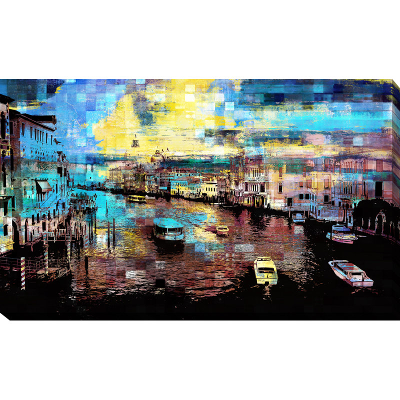 « venice, italie iv »-impression sur toile tendue, H 18 po x l 30 po