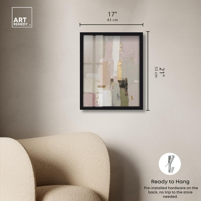 «Mute Palette III Shadowbox», impression boho neutre par Art Remedy, Noir, H 21 po x l 17 po