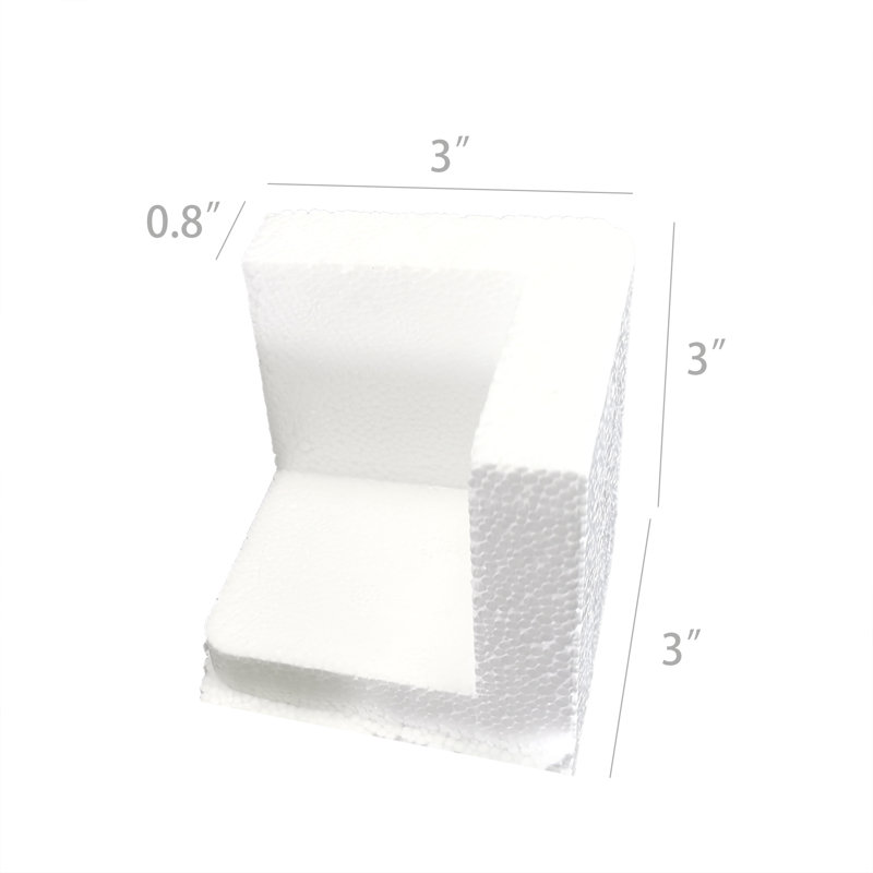 Polystyrene Corner Protector for Packaging Shipping Boxes, 3.15" H x 3.15" W x 3.15" D