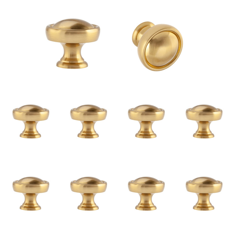 Grayson 1-1/8" Satin Brass Round Cabinet Knob Multipack