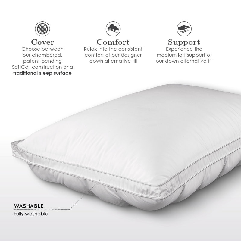 Oreiller de soutien en duvet synthétique, Grand