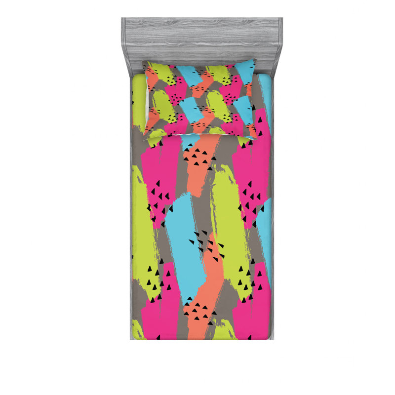 Ensemble de draps Vector Brush Strokes, Ensemble de draps pour lit simple avec drap-housse