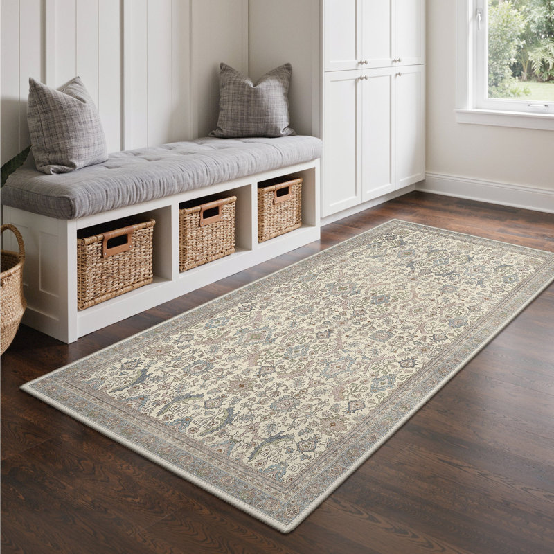 Area Rug, Grey/Beige, Runner 80 x 300 cm