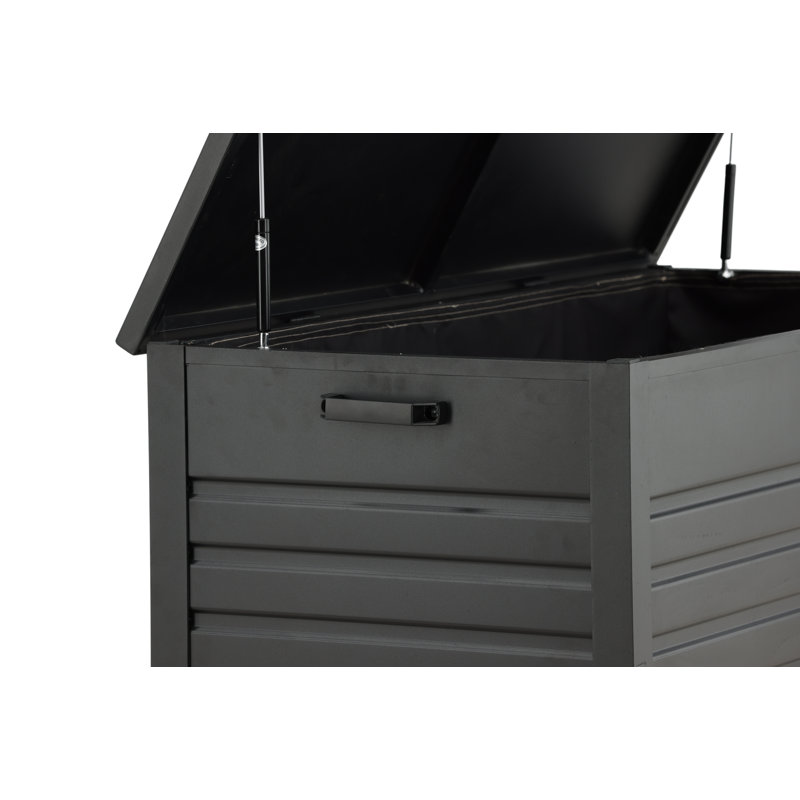Rebrilliant Tacony 130cm W Water Resistant Metal Deck Box with Wheels in Black