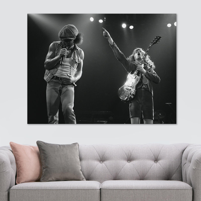 ACDC Brian Johnson And Angus Young Live - Wrapped Canvas Print, 41cm H x 61cm W x 3.8cm D