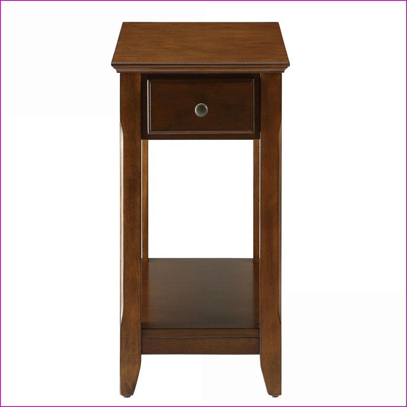 Table basse en noyer avec tiroir & amp; Tablette inférieure, composite de bois massif durable pour le salon, Brun