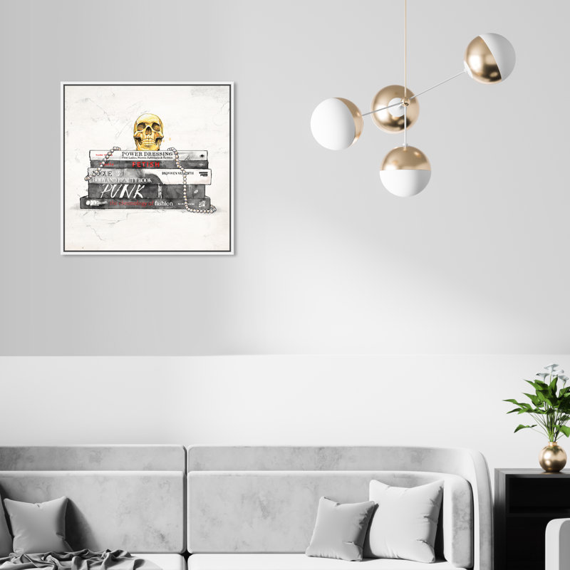 Peinture sur toile noire moderne pour la chambre à coucher, H 21 po x l 21 po x P 1,75 po, Cadre en bois blanc