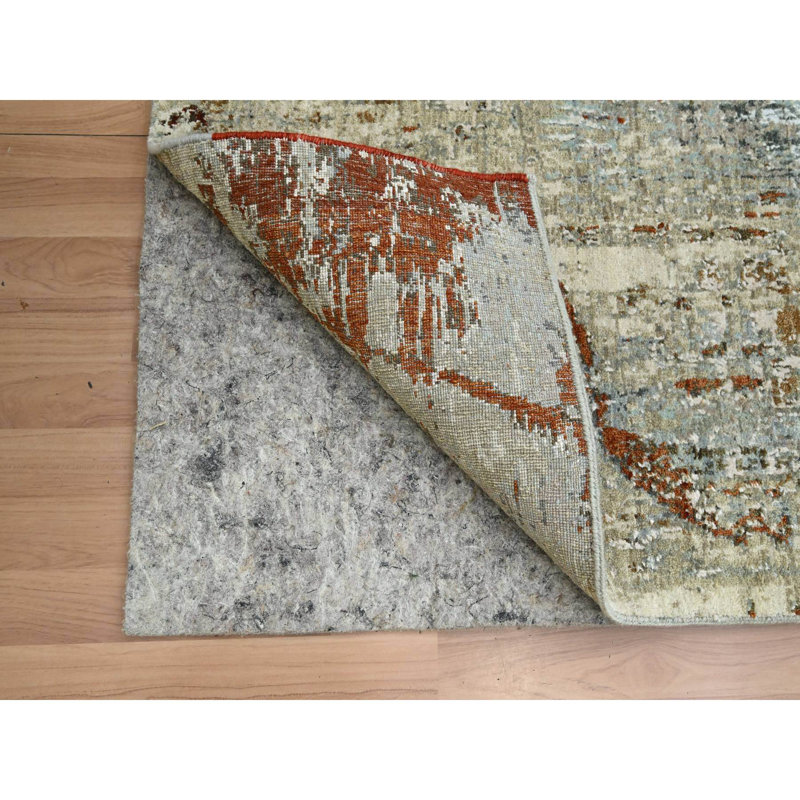 Tapis de couloir noué à la main 2 pi 7 po x 13 pi gris à motif abstrait en laine 2 pi 7 po x 13 pi A3D68095B7FF4FD3973571CFE7926C6C