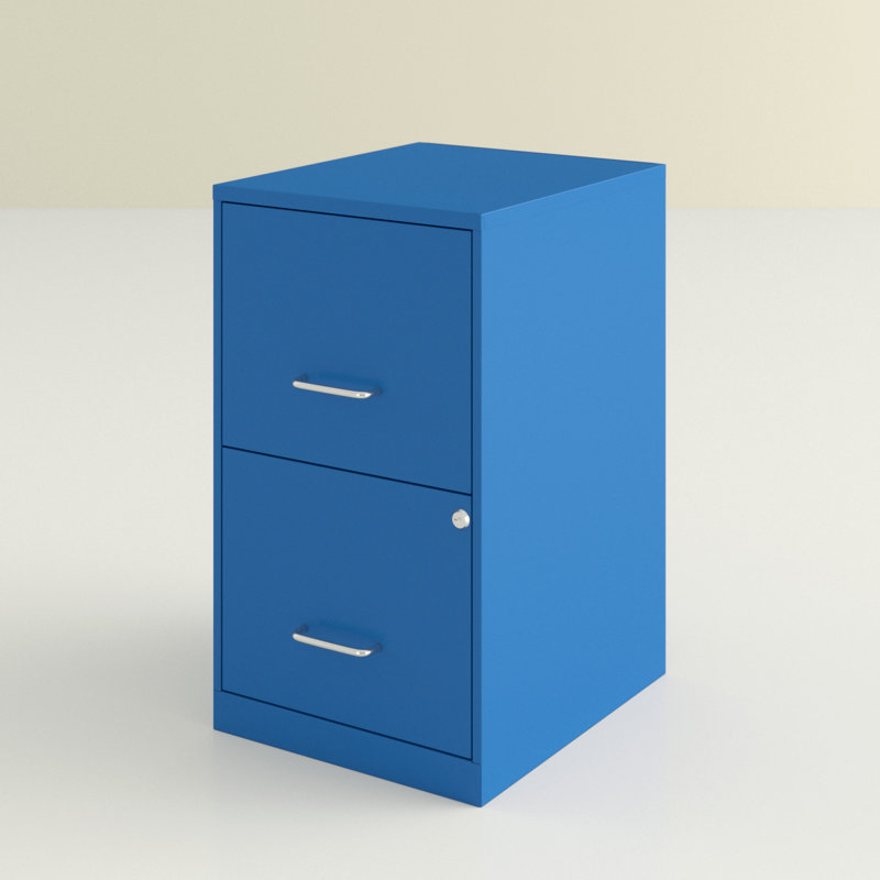 Damiyon 14.25'' Wide 2 -Drawer Steel File Cabinet, Blue