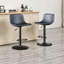 Ensemble de 2 tabourets de bar pivotants Mid-Century avec support pour le dos et hauteur réglable-1683755543
