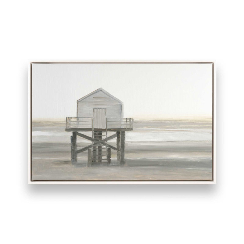 Impression sur toile «Weathered Beach Outpost I» par Ethan Harper, H 24 po x l 32 po, Blanc