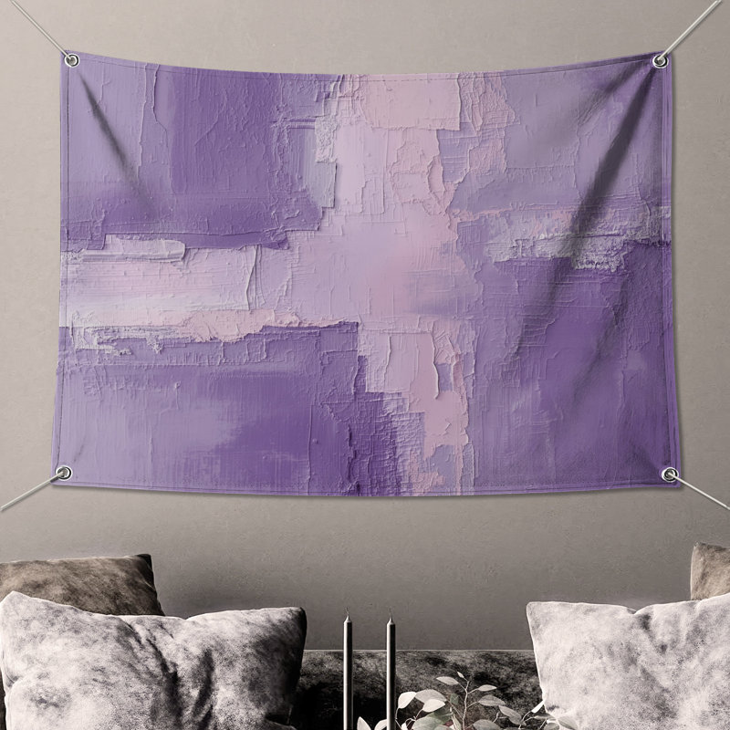 Tapisserie murale texturée mauve abstraite - texture, H 50 po x l 60 po avec 4 œillets
