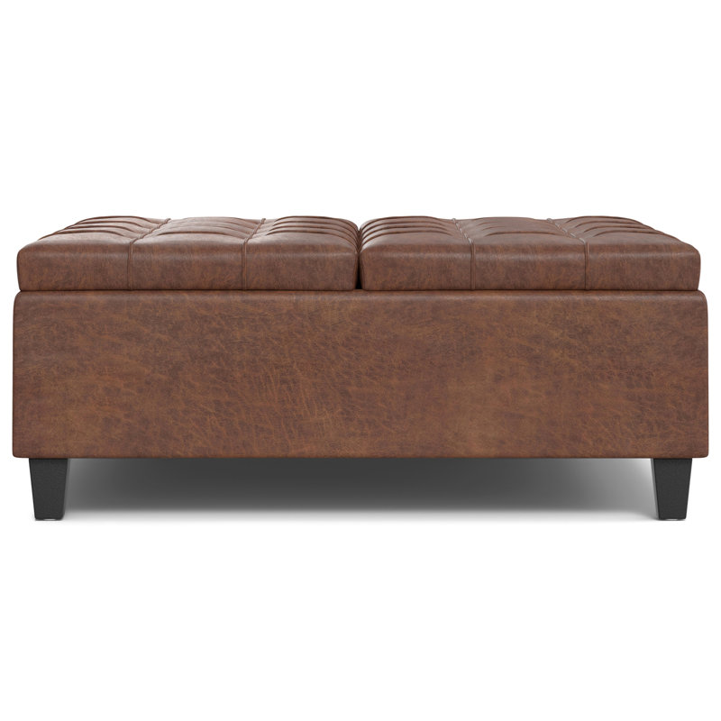 Table basse avec repose-pieds Harrison, H 16,5 po x L 40 po x l 40 po, Brun