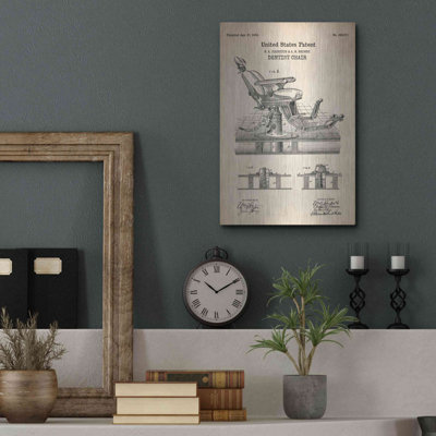 «Dentist Chair Blueprint Brevet Parchment», art mural