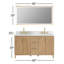 Meuble-lavabo double Siena de 60 po avec comptoir en pierre reconstituée blanche grainée et miroir