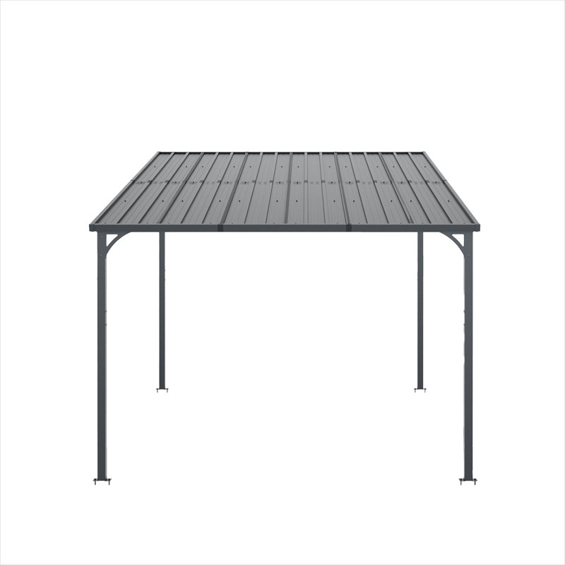 Abri de jardin en métal noir, 111,9 x 120,3 x 98,6 po, avec contrôle pratique pour l'espace extérieur
