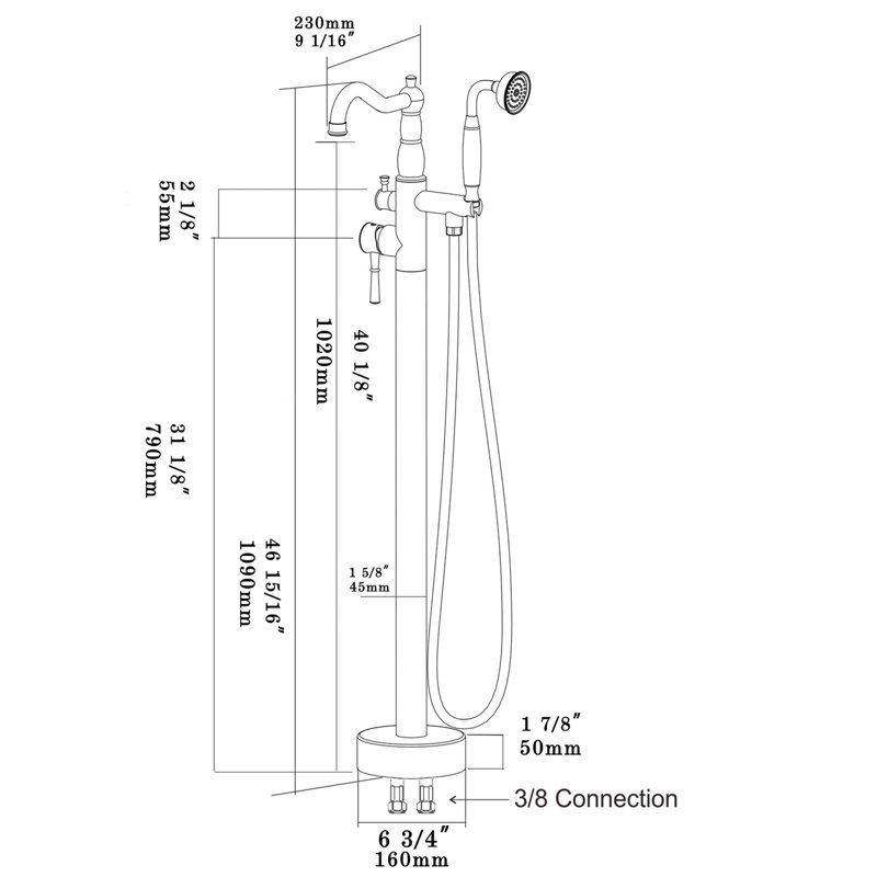 Freestanding Tub Filler with Diverter, Oil Rubbed Bronze