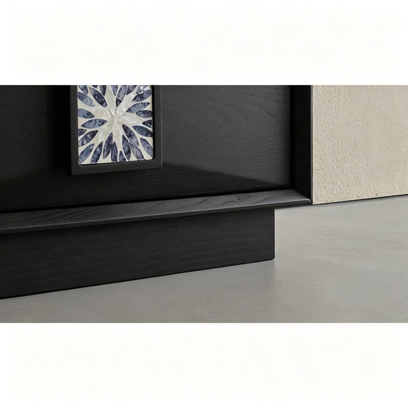 French Black Floor Standing Buffet Table
