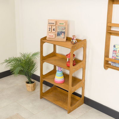 Étagère de rangement pour jouets en bois massif Montessori