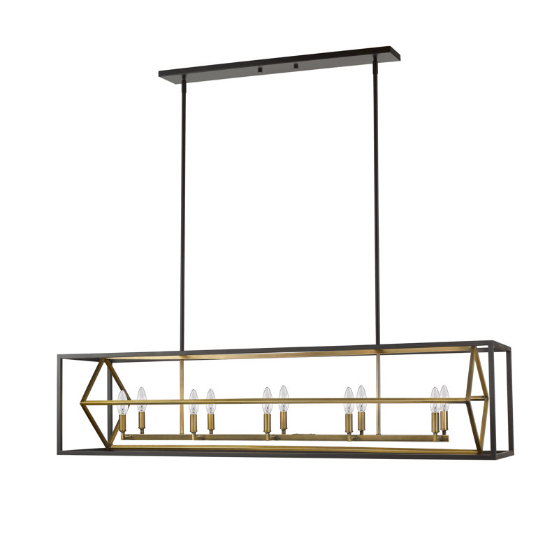 Goulart 10 - Light Kitchen Island Pendant, Olde Brass/Bronze