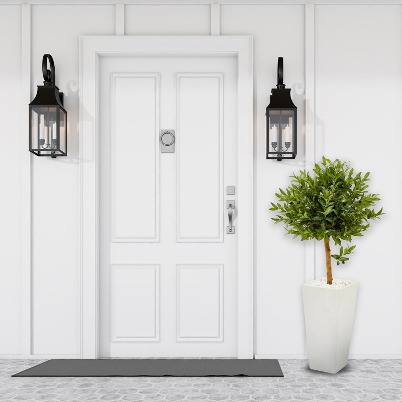 4 pi Arbre topiaire olive en pot de fleurs blanc résistant aux rayons UV (intérieur / extérieur)